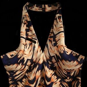 Dynamite Vibrant Abstract Halter Dress